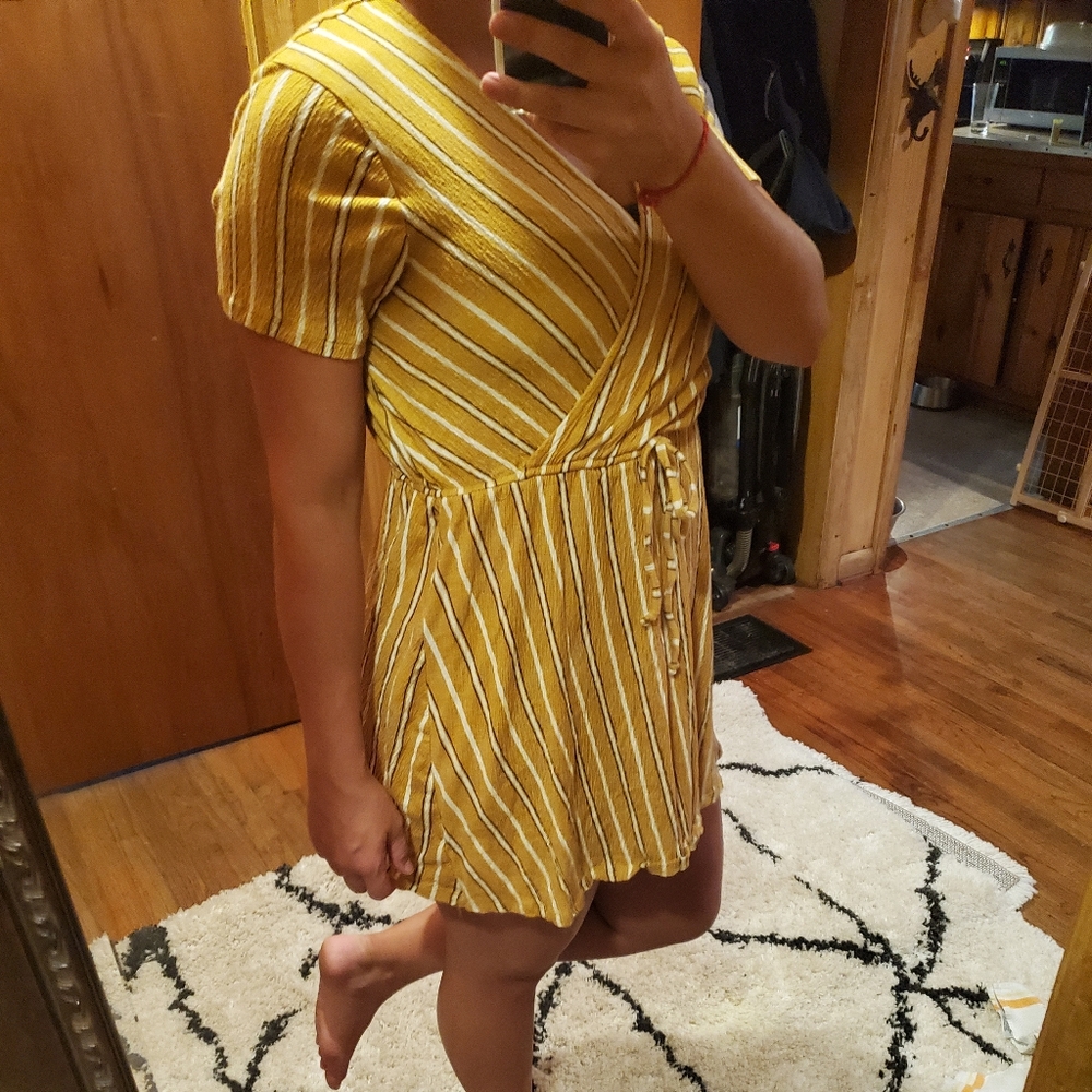 Yellow wrap dress